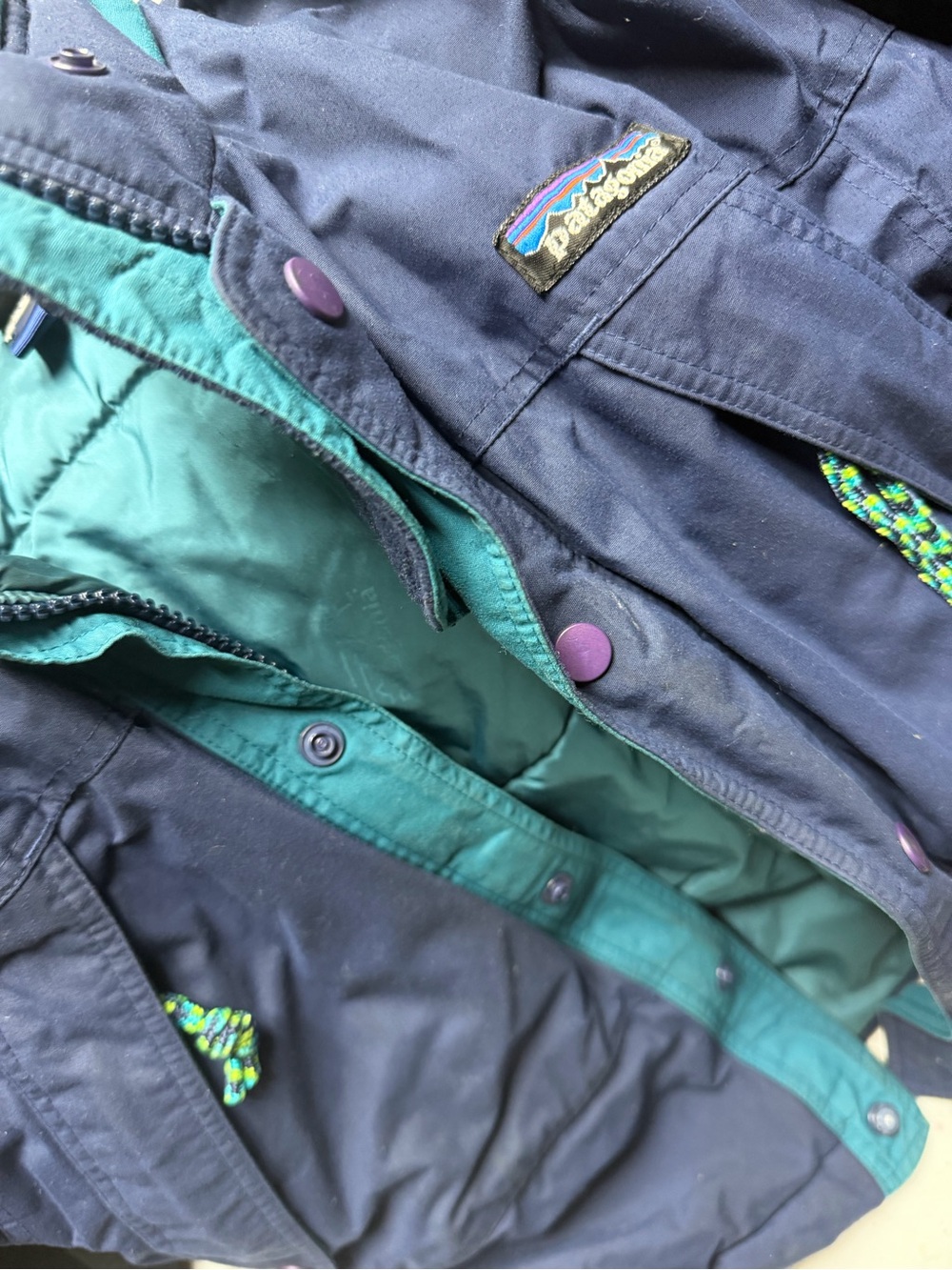 Kids Patagonia jacket interior